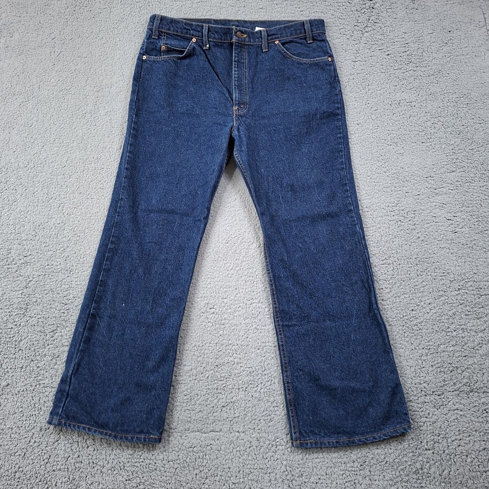 VTG Levis 517 Jeans Mens 40x30 Indigo Slim Bootcut Orange Tab 90s Made In USA